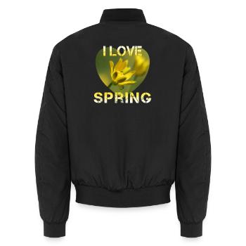 I love spring - Unisex Bomberjacke - Schwarz - Hinten - AI Model Male 185 light (185cm)