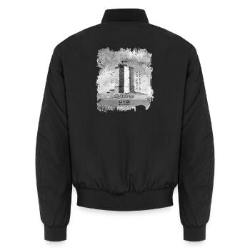 UTÖ LIGHTHOUSE KLEIDUNG UND GESCHENKIDEEN - 160 Produkte - Unisex Bomberjacke - Schwarz - Hinten - AI Model Male 185 light (185cm)