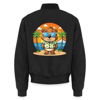 Murmeltier Lustige Cartoon Sommer Strand Sonnenbrille - Unisex Bomberjacke - Schwarz - Hinten - AI Model Male 185 light (185cm)
