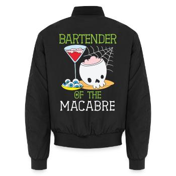 Barkeeper des Makabren Barkeeper Halloween - Unisex Bomberjacke - Schwarz - Hinten - AI Model Male 185 light (185cm)