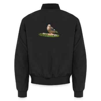 Eichelhäher - Unisex Bomberjacke - Schwarz - Hinten - AI Model Male 185 light (185cm)