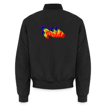 Stolz LGBT Retro - Unisex Bomberjacke - Schwarz - Hinten - AI Model Male 185 light (185cm)
