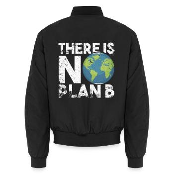 There Is No Plan B Earth Vintage Grunge - Unisex Bomberjacke - Schwarz - Hinten - AI Model Male 185 light (185cm)
