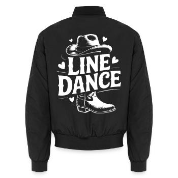 Line Dance mein Hobby - meine Passion - mein Ding - Unisex Bomberjacke - Schwarz - Hinten - AI Model Male 185 light (185cm)