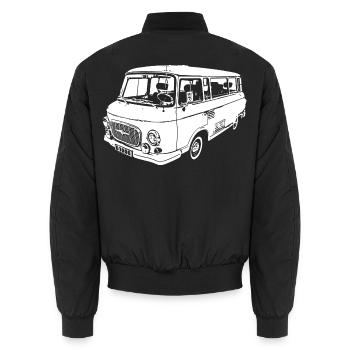B1000 B-Eintausend DDR Bus Transporter - Unisex Bomberjacke - Schwarz - Hinten - AI Model Male 185 light (185cm)