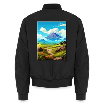 Hawai Vulkane Nationalpark Reiseposter - Unisex Bomberjacke - Schwarz - Hinten - AI Model Male 185 light (185cm)