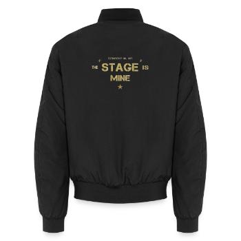 extrovertiert Mittelpunkt - Unisex Bomberjacke - Schwarz - Hinten - AI Model Male 185 light (185cm)