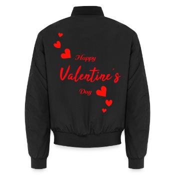 Happy Valentine - Unisex Bomberjacke - Schwarz - Hinten - AI Model Male 185 light (185cm)