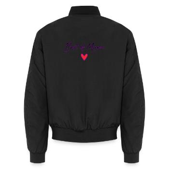 MAMIE. FÊTE DES MÈRES. BONNE FÊTE MAMIE. JE T'AIME - Bomber unisexe - noir - Dos - AI Model Male 185 light (185cm)