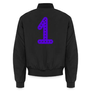 1. 1 AN. 1er ANNIVERSAIRE. ANNIVERSAIRE 1 AN - Bomber unisexe - noir - Dos - AI Model Male 185 light (185cm)