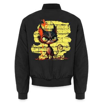 Lustige Katze - Unisex Bomberjacke - Schwarz - Hinten - AI Model Male 185 light (185cm)