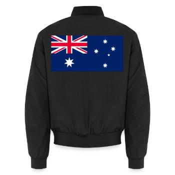 Australien - Unisex Bomberjacke - Schwarz - Hinten - AI Model Male 185 light (185cm)