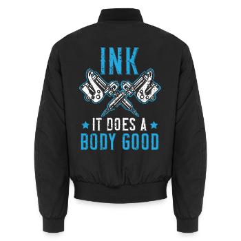 Assistent des Tätowierers Tattooing Tattooing Tatt - Unisex Bomberjacke - Schwarz - Hinten - AI Model Male 185 light (185cm)