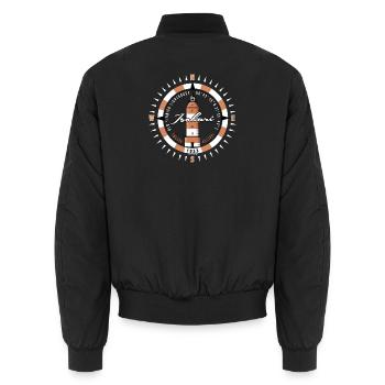 ISOKARI LEUCHTTURM Kompass Textilien, Geschenke - Unisex Bomberjacke - Schwarz - Hinten - AI Model Male 185 light (185cm)