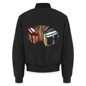 Leidenschaftlicher Bandoneon Tango - Unisex Bomberjacke - Schwarz - Hinten - AI Model Male 185 light (185cm)