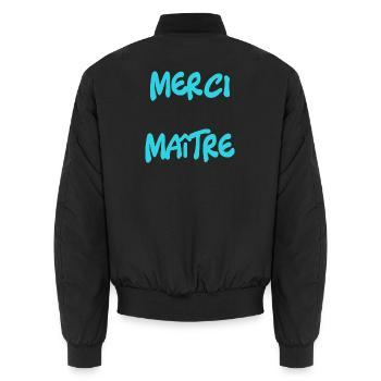 MEISTER. VIELEN DANK. DANKE, MEISTER. MEISTER. MEISTER-GESCHENK - Unisex Bomberjacke - Schwarz - Hinten - AI Model Male 185 light (185cm)