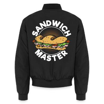 Sandwich Master - Unisex Bomberjacke - Schwarz - Hinten - AI Model Male 185 light (185cm)