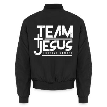Team Jesus Christus Religion Christentum Christlic - Unisex Bomberjacke - Schwarz - Hinten - AI Model Male 185 light (185cm)