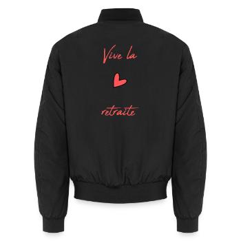 RETRAITE. RETRAITE. RETRAITEE. BONNE RETRAITE - Bomber unisexe - noir - Dos - AI Model Male 185 light (185cm)