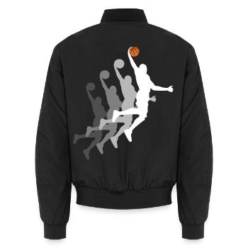 Basketball Spieler Dunking Basketballer Sequenz - Unisex Bomberjacke - Schwarz - Hinten - AI Model Male 185 light (185cm)