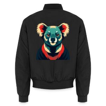 Koala Cartoon Figur Buntes Haustier Tier - Unisex Bomberjacke - Schwarz - Hinten - AI Model Male 185 light (185cm)