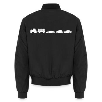 Traktor Anhänger Autos - Unisex Bomberjacke - Schwarz - Hinten - AI Model Male 185 light (185cm)