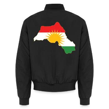 Kurdistan Region  - Unisex Bomberjacke - Schwarz - Hinten - AI Model Male 185 light (185cm)