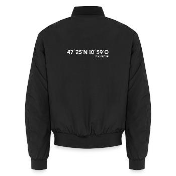 Zugspitze Koordinaten Gipfel - Unisex Bomberjacke - Schwarz - Hinten - AI Model Male 185 light (185cm)