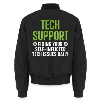 Keine Sorge, ich kenne mich mit Computern aus - Unisex Bomberjacke - Schwarz - Hinten - AI Model Male 185 light (185cm)