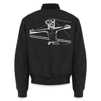 Jesus Christus Kreuz Geschenk Christen Weihnachten - Unisex Bomberjacke - Schwarz - Hinten - AI Model Male 185 light (185cm)