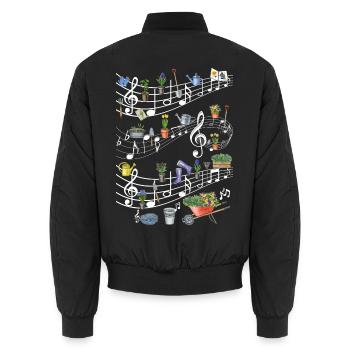 Melodie des Blumengartens - Unisex Bomberjacke - Schwarz - Hinten - AI Model Male 185 light (185cm)