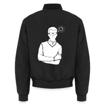 Glühbirne Idee Geistesblitz Geschenk Erfinder - Unisex Bomberjacke - Schwarz - Hinten - AI Model Male 185 light (185cm)