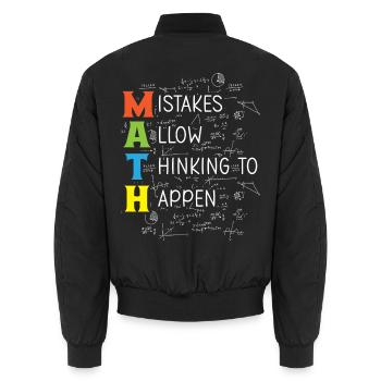 MATH Mistakes Allow Thinking To Happen - Unisex Bomberjacke - Schwarz - Hinten - AI Model Male 185 light (185cm)