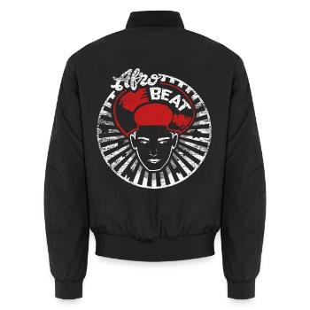 Pulsierender Afro Beat Rhythmus - Unisex Bomberjacke - Schwarz - Hinten - AI Model Male 185 light (185cm)