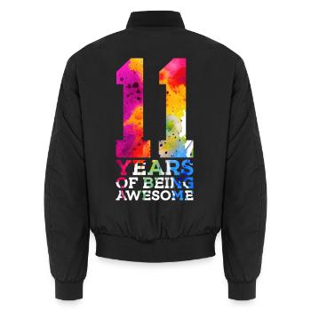 11 ANS D’ÊTRE GÉNIAL 11E ANNIVERSAIRE - Bomber unisexe - noir - Dos - AI Model Male 185 light (185cm)