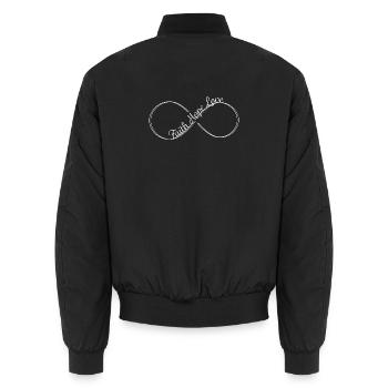 Faith Hope Love Design Blanc - Bomber unisexe - noir - Dos - AI Model Male 185 light (185cm)