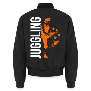 Witziger Jongleur Kindergeburtstag - Unisex Bomberjacke - Schwarz - Hinten - AI Model Male 185 light (185cm)