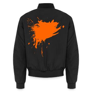 Fleck Design Farbe farbig Gespritzt Vektor - Unisex Bomberjacke - Schwarz - Hinten - AI Model Male 185 light (185cm)