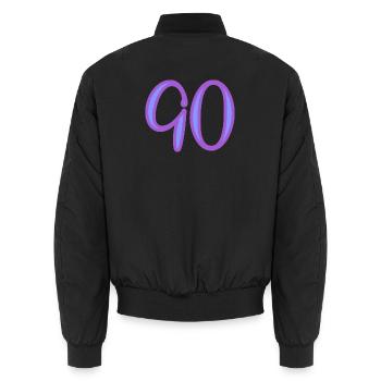 90 - Unisex Bomberjacke - Schwarz - Hinten - AI Model Male 185 light (185cm)