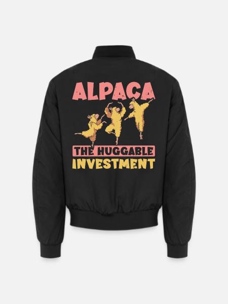 Alpaka Die umarmbare Investition Alpaka Nutztier - Unisex Bomberjacke - Schwarz