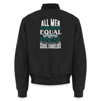 Schule Berater Einschulung Schüler Lehrer - Unisex Bomberjacke - Schwarz - Hinten - AI Model Male 185 light (185cm)