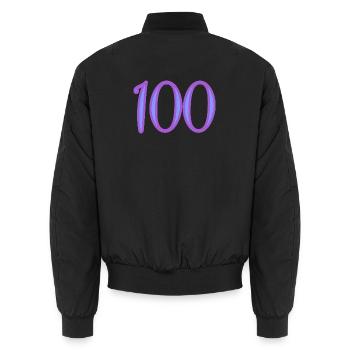 100 - Unisex Bomberjacke - Schwarz - Hinten - AI Model Male 185 light (185cm)