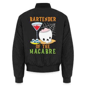 Barkeeper des Makabren Barkeeper Halloween - Unisex Bomberjacke - Schwarz - Hinten - AI Model Male 185 light (185cm)