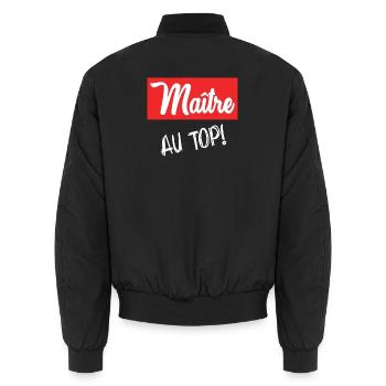 MEISTER - Unisex Bomberjacke - Schwarz - Hinten - AI Model Male 185 light (185cm)
