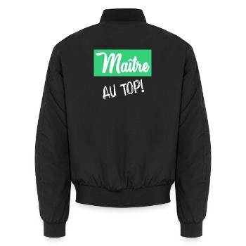 MEISTER - Unisex Bomberjacke - Schwarz - Hinten - AI Model Male 185 light (185cm)