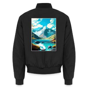 Mount Aspiring Nationalpark Neuseeland Souvenir - Unisex Bomberjacke - Schwarz - Hinten - AI Model Male 185 light (185cm)