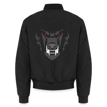 Werewolf Werwolfkopf Werwolf Wolfsmensch - Unisex Bomberjacke - Schwarz - Hinten - AI Model Male 185 light (185cm)