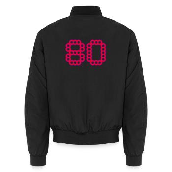 80. 80 ANS. 80e ANNIVERSAIRE. ANNIVERSAIRE 80 ANS. - Bomber unisexe - noir - Dos - AI Model Male 185 light (185cm)