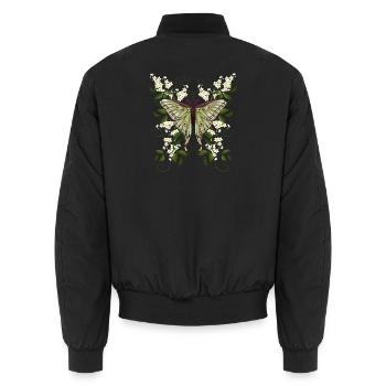 Schmetterling Motte Falter - Unisex Bomberjacke - Schwarz - Hinten - AI Model Male 185 light (185cm)