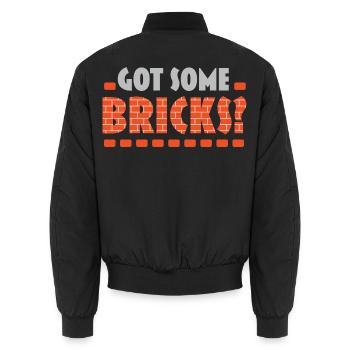 Ich habe einige Ziegelsteine Maurer Beruf Maurer - Unisex Bomberjacke - Schwarz - Hinten - AI Model Male 185 light (185cm)